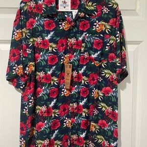 Urban Shores Surf Club Tropical Floral Button Down Shirt